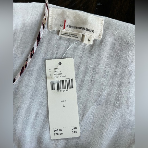 Anthropologie Olivia Burgundy and White Layered Cami NWT Large - Picture 4 of 7